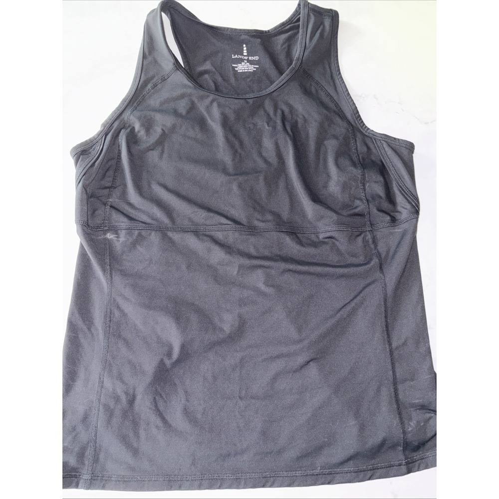 Lands End Women's 1X Black Racerback Activewear Tank Top